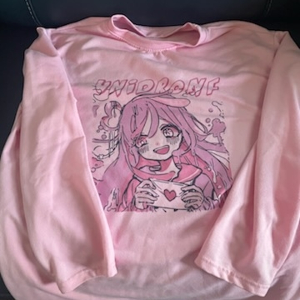 Kawaii Harajuku Japanese Anime Pink Long Sleeve T-Shirt Tee Top Graphic Girl